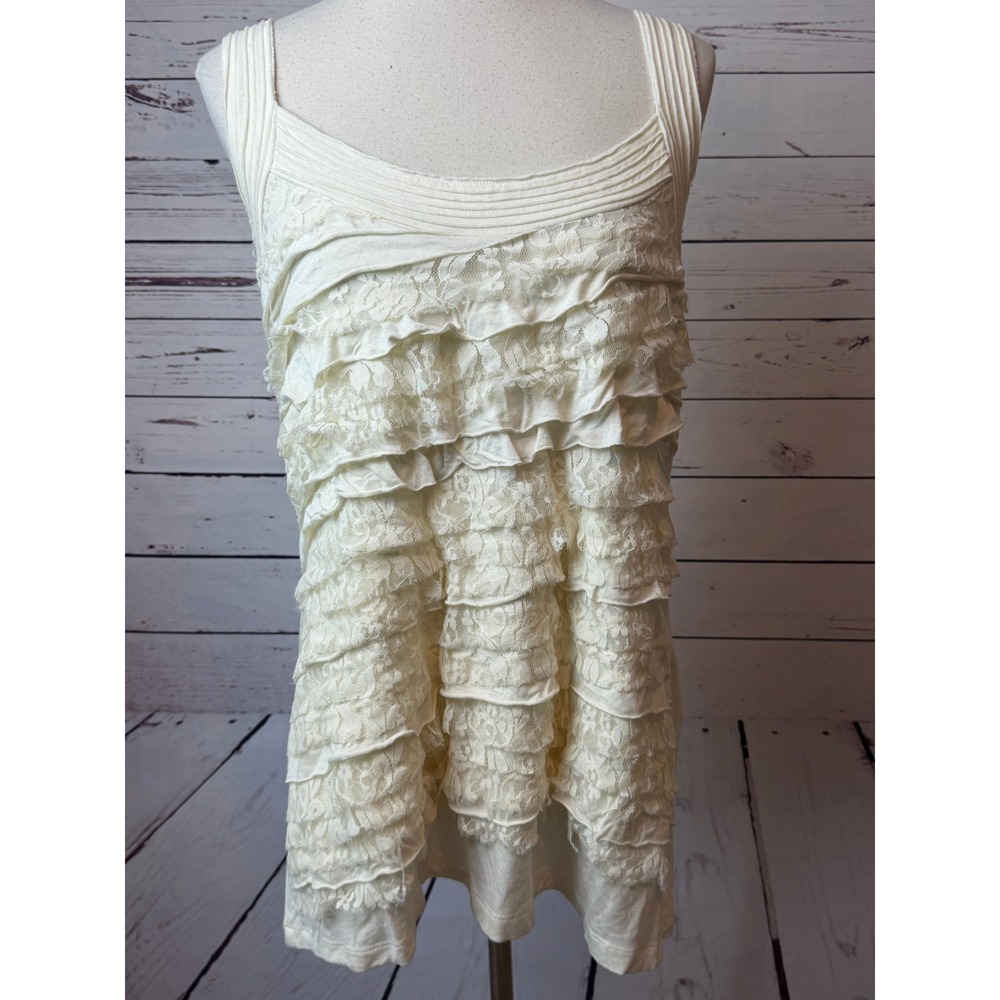 Torrid Tank Top Plus Size 2X 2 Ruffle Lace Tiered Y2K 90s Cami Sleeveless